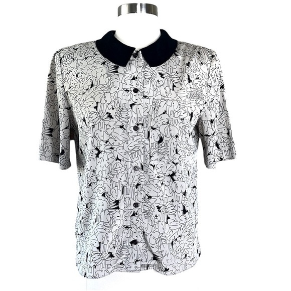 VINTAGE Russ Elephant Print Blouse Size Small - Picture 2 of 9